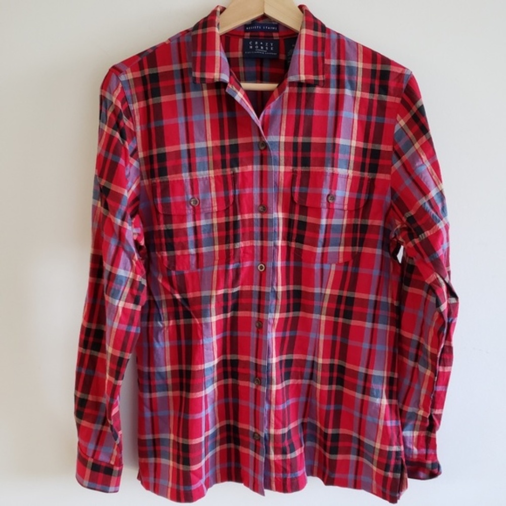 Crazy Horse by Liz Claiborne Plaid Shirt Size M